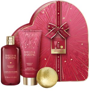 Baylis & Harding Midnight Cherry Gift Set in a heart shape