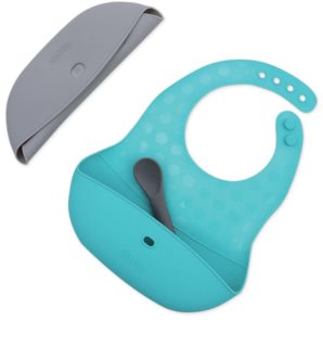 BBLÜV Pöket slinček z žličko Grey/Aqua 2 kos