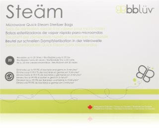 BBLÜV Steäm sachets stérilisants pour four micro-ondes 24 x 21 cm 6 pcs