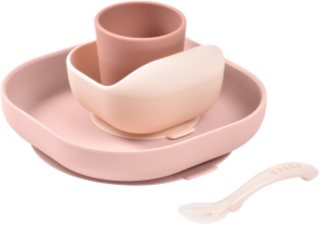 Beaba 4-Piece Silicone Dinner Set jídelní sada Pebble 4m+ Cotton Candy 4m+ 4 ks