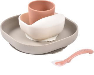 Beaba 4-Piece Silicone Dinner Set dinnerware set Terracotta / Gazelle 4m+ 4 pc