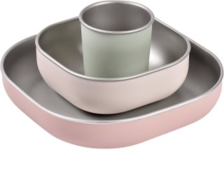 Beaba Stainless Steel Meal Set Geschirrset Cotton Candy 4m+
