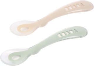 Beaba Silicone Spoon Set Löffelchen Clay / Misty green 8m+ 2 St.