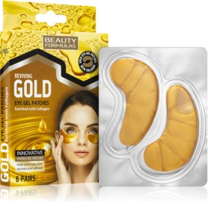 Beauty Formulas Gold máscara hidrogel ao redor dos olhos com colagénio 6 un.