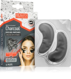 Beauty Formulas Charcoal гідрогелева маска для шкіри навколо очей з активованим вугіллям 6 кс