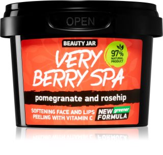 Beauty Jar Very Berry Spa zjemňující cukrový peeling na obličej 120 g