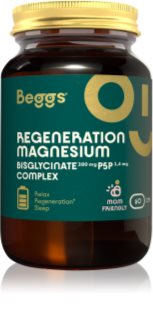 Beggs Regeneration Magnesium Bisglycinate + P5P Complex kapsuly na podporu normálnej činnosti nervovej sústavy, svalov, zubov a zníženie únavy 60 cps