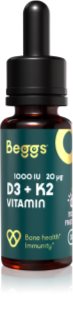 Beggs Vitamin D3 + K2 cseppek az immunrendszer és az izmok normál működéséért, a csontok és a fogak egészségéért 30 ml