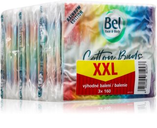Bel Face & Body Rainbow Wattestäbchen vorteilhafte Packung 3x160 St.