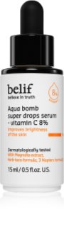 belif Aqua Bomb Super Drops Serum Vitamin C 8% siero illuminante con vitamina C effetto antirughe 15 ml