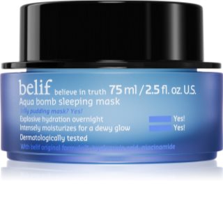 belif Aqua Bomb Sleeping Mask intensyviai drėkinanti kaukė naktinė priemonė 75 ml