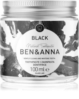 BEN&ANNA Natural Toothpaste Black tandkräm i en glasburk med aktivt kol 100 ml