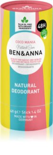 BEN&ANNA Natural Deodorant Coco Mania Zīmuļveida dezodorants 40 g