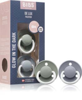 BIBS De Lux One Size dudlík Glow in the dark 2 ks