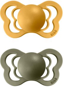 BIBS Couture Natural Rubber Size 2: 6+ months smoczek Honey Bee / Olive 2 szt.