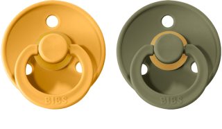 BIBS Colour Natural Rubber Size 1: 0+ months πιπίλα Honey Bee / Olive 2 τμχ