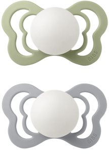 BIBS Couture Glow Silicone Size 2: 6+ months smoczek Sage / Cloud 2 szt.