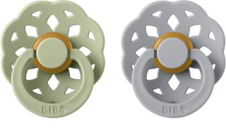 BIBS Boheme Natural Rubber Size 1: 0+ months smoczek Sage / Cloud 2 szt.