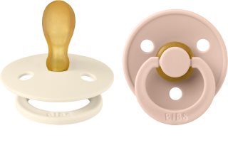 BIBS Colour Size 2: Symmetrical 6+ months čiulptukas Ivory / Blush 2 vnt.