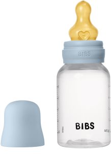 BIBS Anti-Colic Baby Bottle Latex buteliukas nuo pilvo dieglių su guminiu žinduku Baby Blue 150 ml