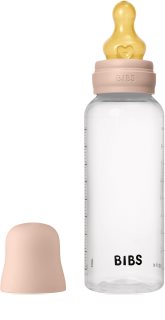 BIBS Anti-Colic Baby Bottle Latex koolikuid ennetav pudel kautšukist lutiga Blush 270 ml