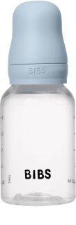 BIBS Anti-Colic Baby Bottle Silicone pudele pret kolikām ar silikona knupi Baby Blue 150 ml