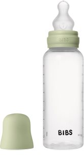 BIBS Anti-Colic Baby Bottle Silicone koolikuid ennetav pudel silikoonist lutiga Sage 270 ml