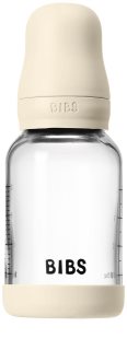 BIBS Baby Glass Bottle Silicone Antikolikflasche mit Silikonsauger Ivory 120 ml