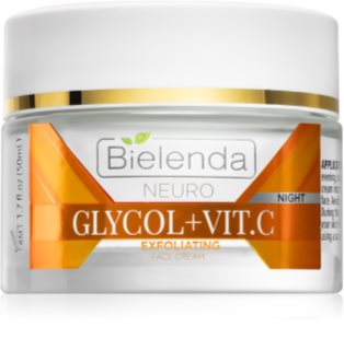 Bielenda Neuro Glicol + Vit. C crema de noche con efecto exfoliante 50 ml