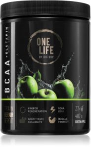 Big Boy One Life BCAA + Glutamin podpora sportovního výkonu a regenerace příchuť Green Apple 400 g