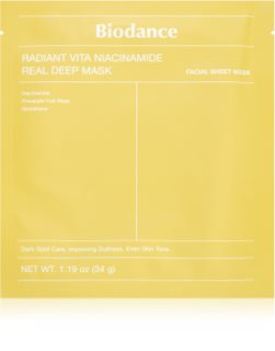 Biodance Radiant Vita Niacinamide Real Deep Mask brightening face mask to even out skin tone 1 pc