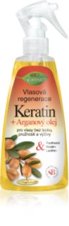 Bione Cosmetics Keratin + Argan leöblítést nem igénylő regeneráló kondicionáló hajra 260 ml