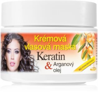 Bione Cosmetics Keratin + Argan mascarilla regeneradora para cabello 260 ml