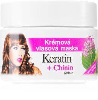 Bione Cosmetics Keratin + Chinin masque crème pour cheveux 260 ml