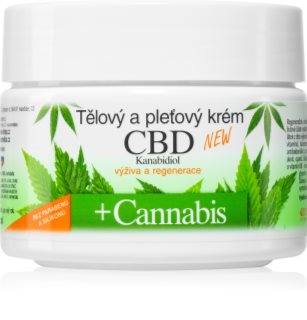 Bione Cosmetics Cannabis CBD Cremă nutritivă pentru față și corp cu CBD 260 ml