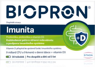 Biopron® 9 Immunity + vitamin D tobolky pro ochranu střevní mikroflóry 30 cps