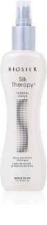 Biosilk Silk Therapy Thermal Shield Matu laka matu aizsardzībai pret taisnotāja un lokšķēru karstumu bez parabēniem 207 ml