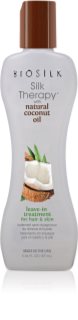 Biosilk Silk Therapy Natural Coconut Oil Blødgørende leave-in behandling til hår og krop