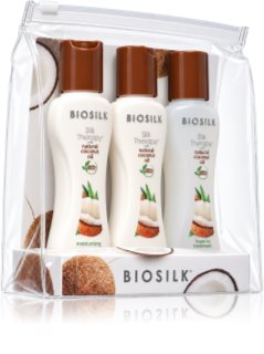 Biosilk Silk Therapy Coconut Oil Travel Kit комплект за пътуване за суха коса 1 бр.
