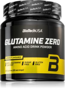 BioTechUSA Glutamine Zero zwiększenie wydolności fizycznej i regeneracja smak Lemon 300 g