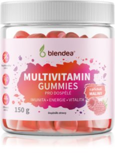 Blendea Gummies Multivitamin pro dospělé želé bonbóny pro podporu imunitního systému příchuť Raspberry 60 ks
