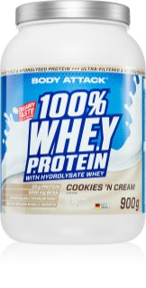 Body Attack 100% Whey-Protein Molkenprotein Geschmack Cookies n Cream 900 g