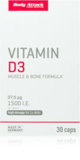 Body Attack Vitamin D3 Kapseln mit Vitamin D 30 KAP