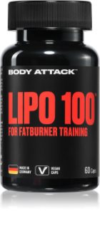 Body Attack LIPO 100 Präparat zur Förderung von Sportleistungen mit Koffein 60 KAP