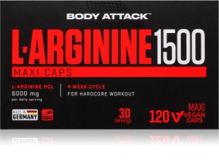 Body Attack L Arginine 1500 Präparat zur Förderung von Sportleistungen in Kapseln 120 KAP