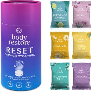 Body Restore Reset Shower Steamers dušo tabletės kvepalai Spring Botanical Mix 6 vnt.