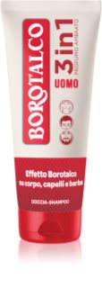 Borotalco MEN 3 in 1 fürdőgél férfiaknak arcra, testre és hajra illatok Amber 200 ml