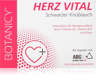 Botanicy Herz Vital Schwarzer Knoblauch Kapseln für ein gesundes Herz und gesunde Blutgefäße 60 KAP
