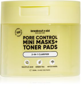 breakout + aid Pore Control Mini Masks + Toner Pads toner pads with salicylic acid 100 pc