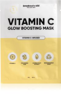 breakout + aid Vitamin C Glow Boosting Mask Sheet maska s vitaminom C 34 g